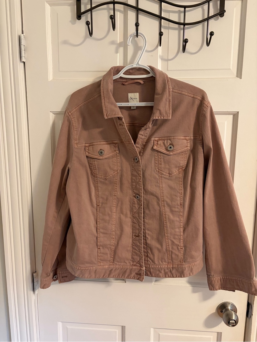 J. Jill Rose-Taupe Denim Jacket